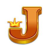 Litera J aurie cu o coroana mica deasupra.