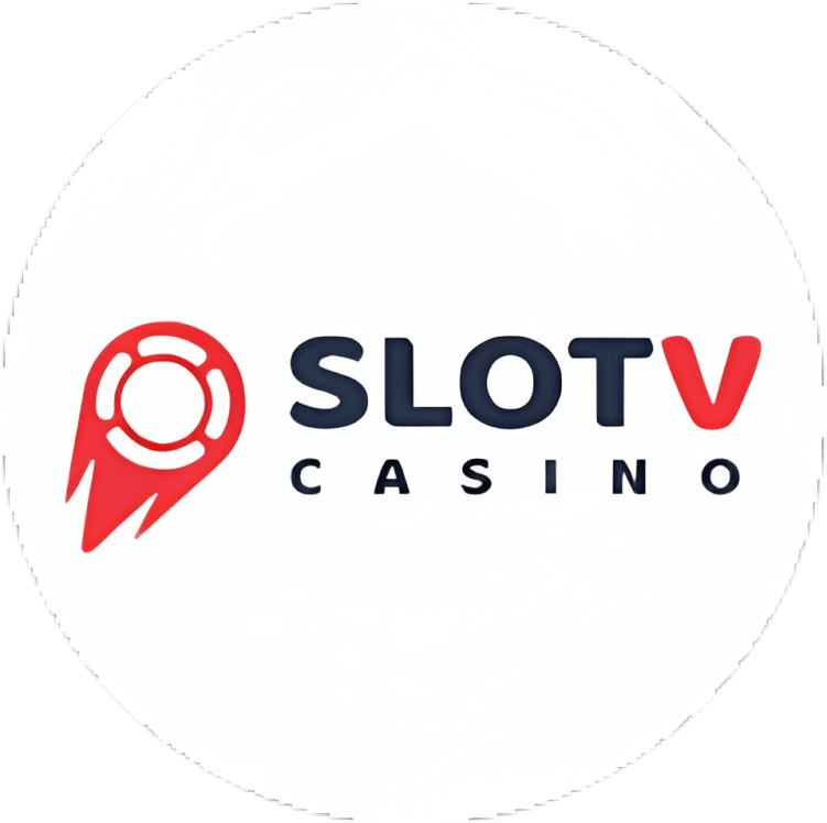 SlotVCasino logo cerc alb