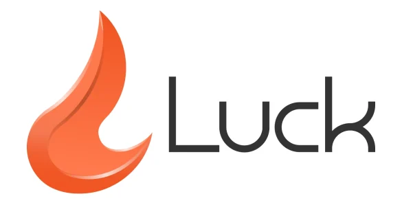Luck Casino logo rotund alb