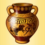 Vas ceramic decorat
