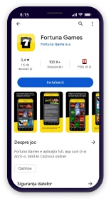 Aplicatie Fortuna Games pe Google Play.