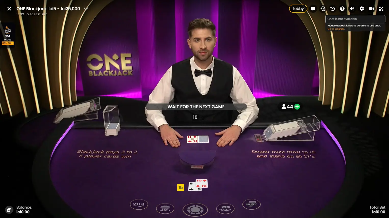 one blackjack live frank casino