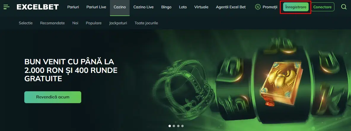 Excelbet inregistrare pas 1