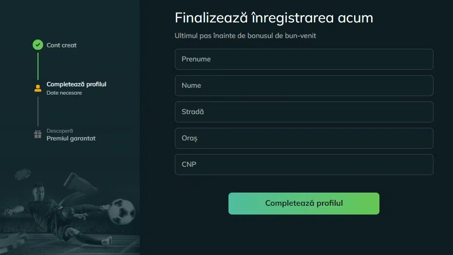 Excelbet inregistrare pas 3