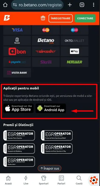Download Betano APK pas 1