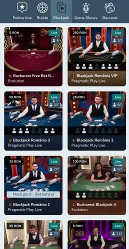 Blackjack cu mize mici