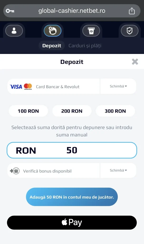 pasul 4 depunere netbet