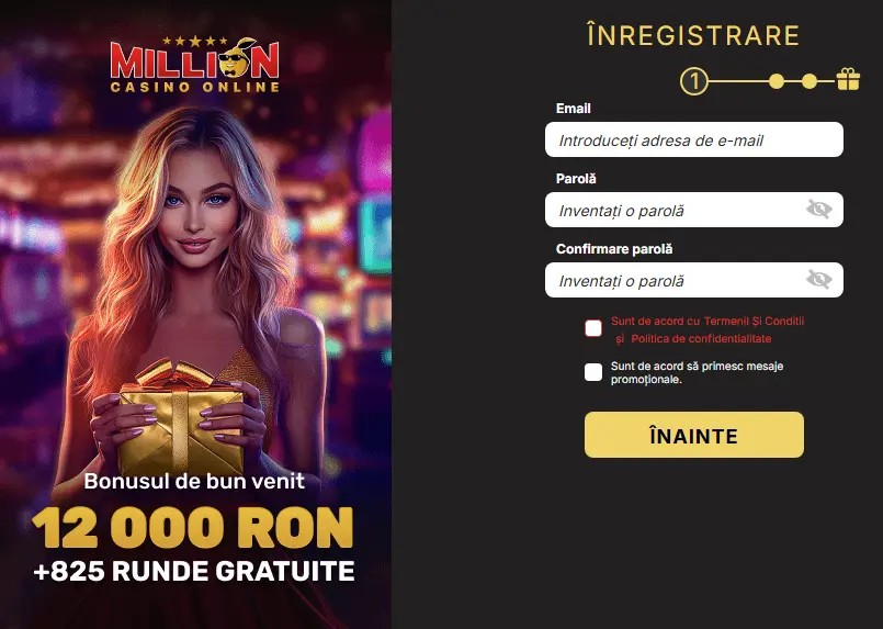 Obtinere bonus de bun venit Million pasul 1