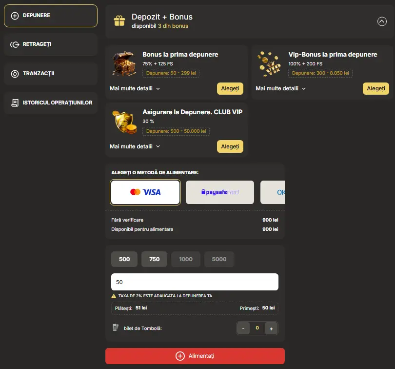 Obtinere bonus de bun venit Million pasul 3