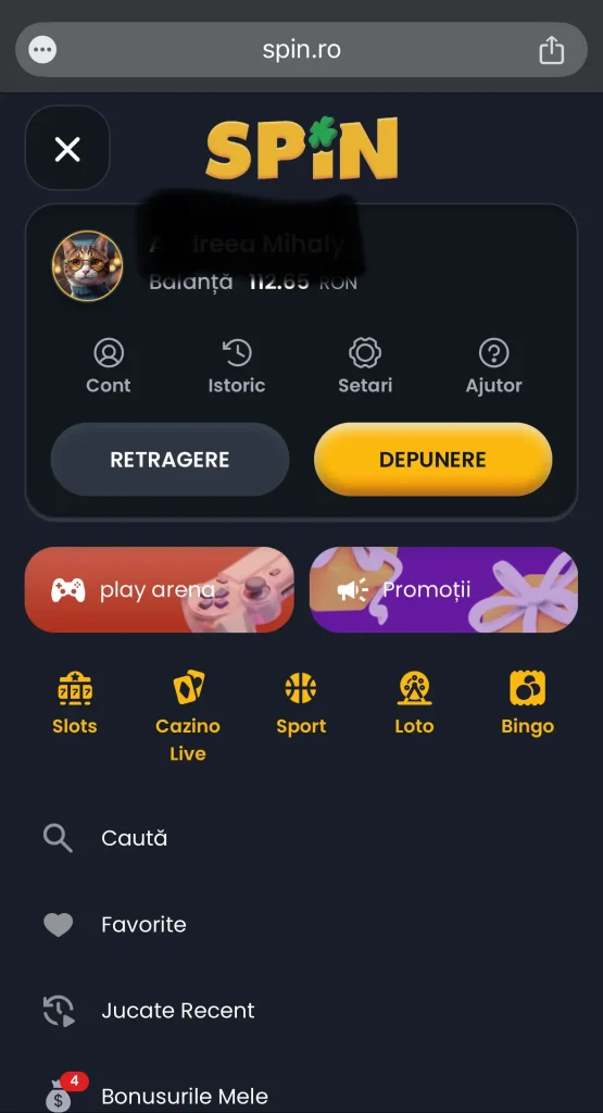 pas 1 retragere spin