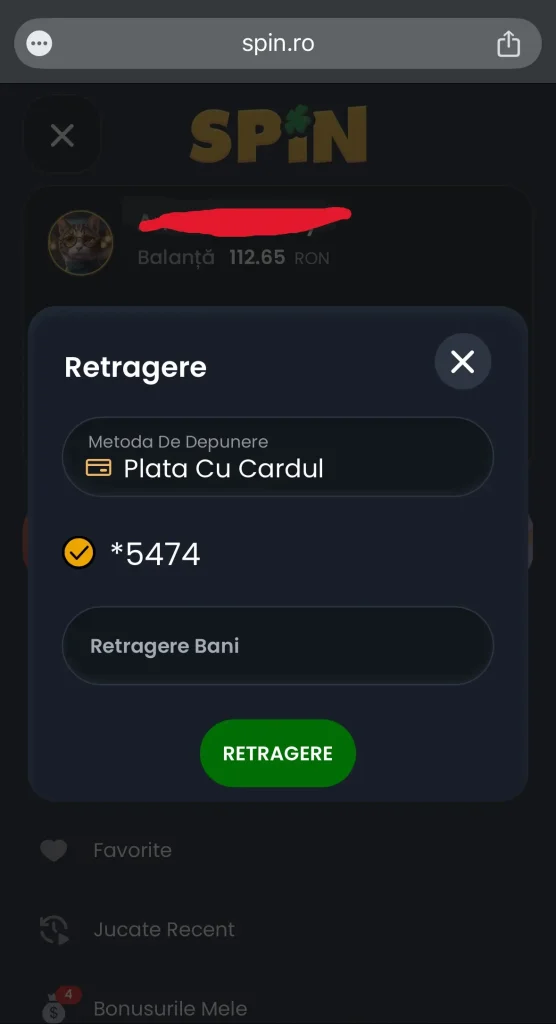 pas 2 retragere spin