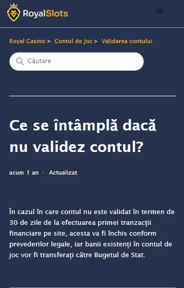 De ce sa iti verifici contul la Royal Slots