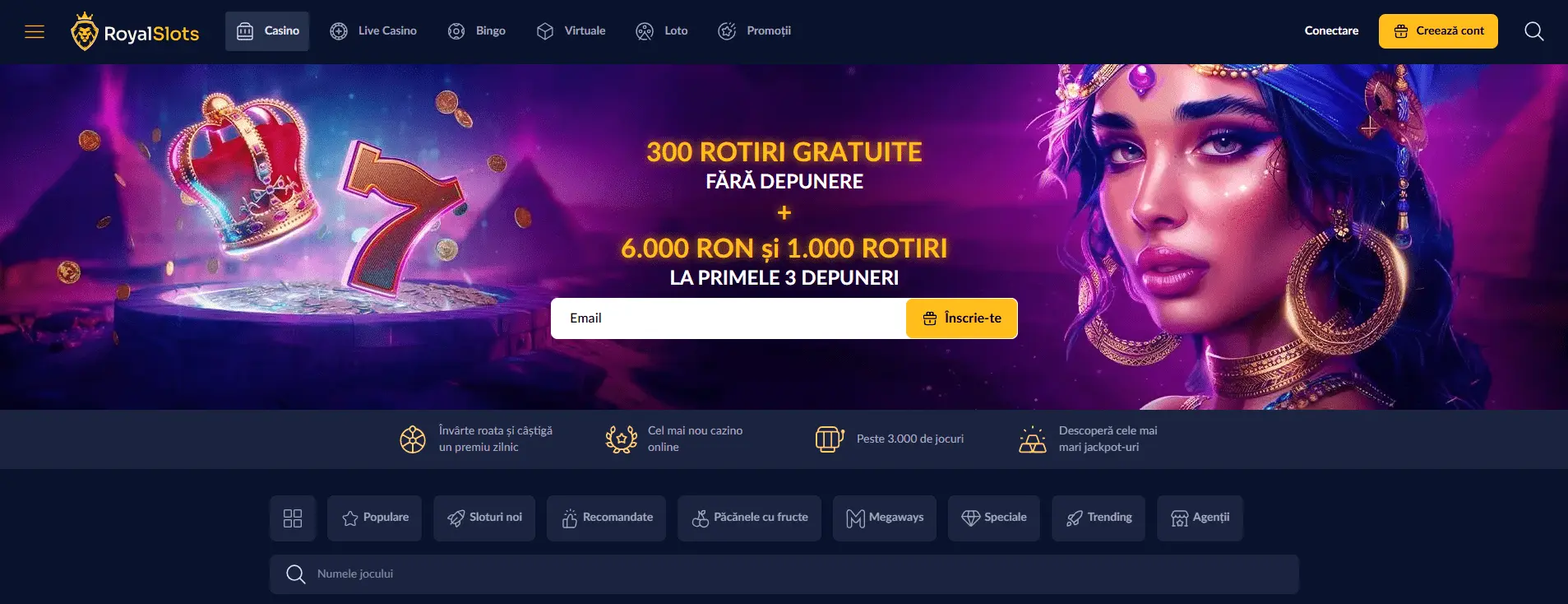 Design si interfata Royal Slots