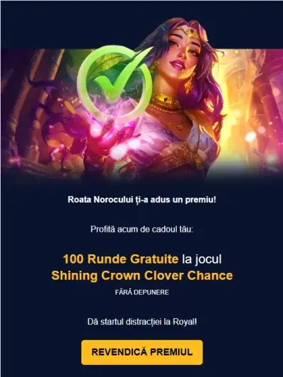 Premiu validare cont Royal Slots