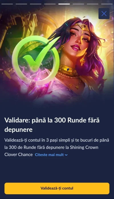 Recompensa validare cont Royal Slots