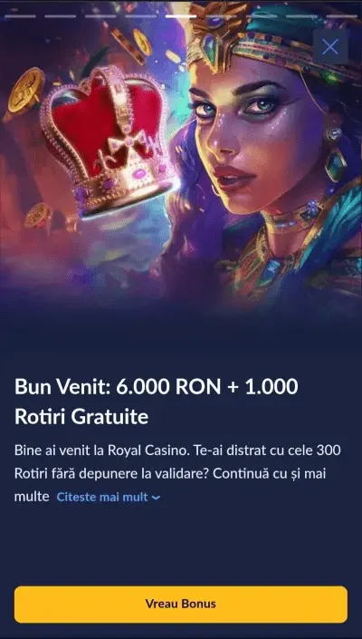Royal Slots inregistrare pas 1