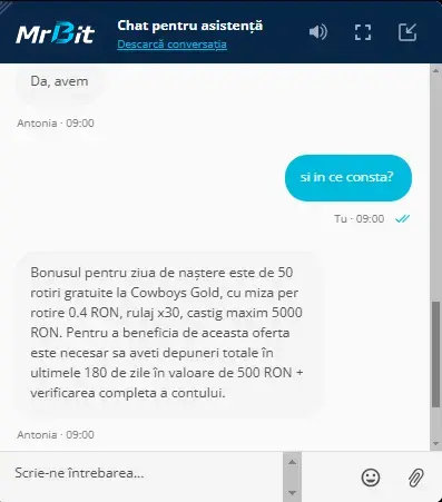 Bonus aniversar Mr Bit
