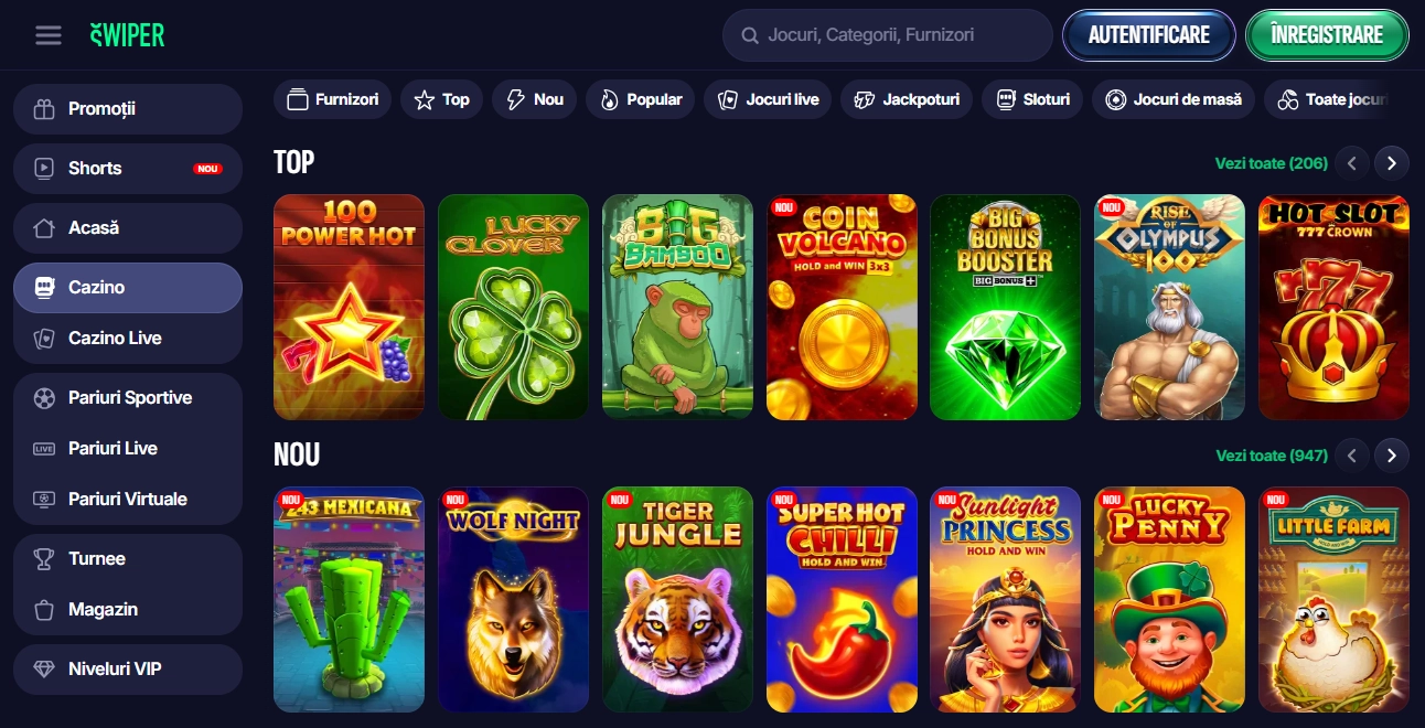 Swiper Casino design