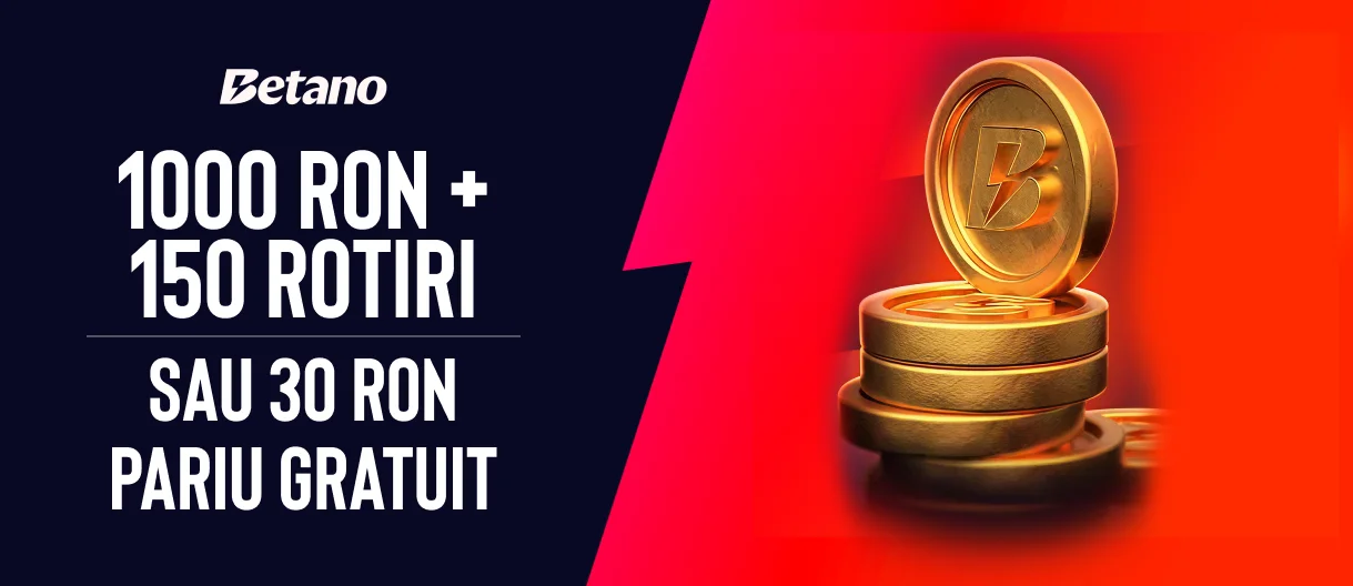 1000 RON + 150 ROTIRI SAU 30 RON FREE BET 2025 art