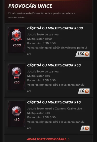 Provocări TopBet unice