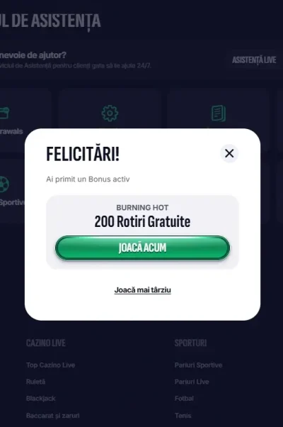 Swiper bonnus fără depunere activare