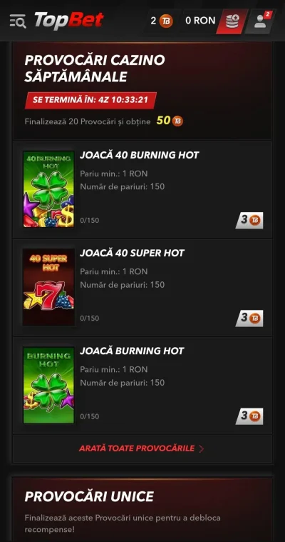 TopBet.ro Casino provocări pas 3