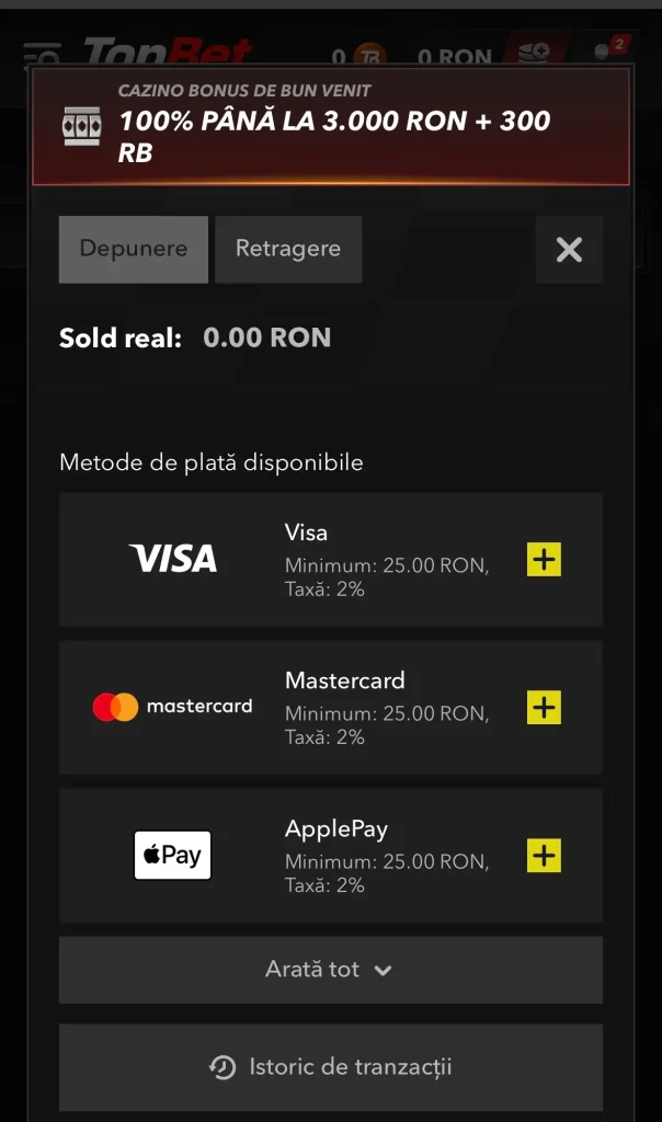depunere topbet