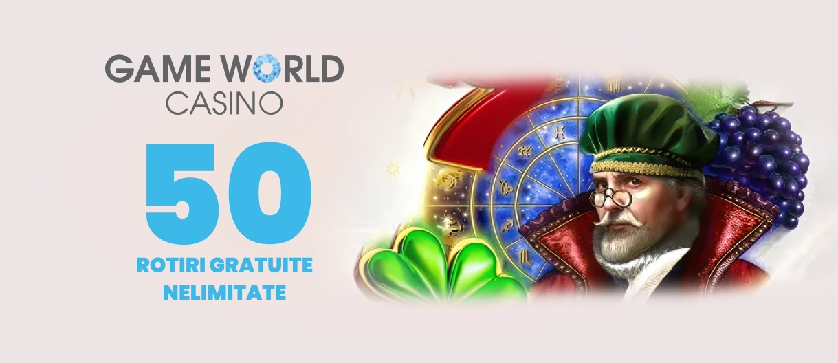 game world 50 rotiri gratuite NELIMITATE