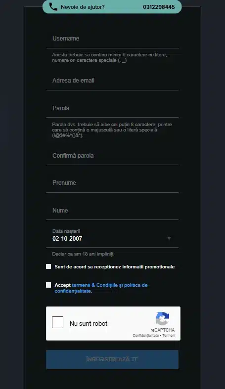 mozzart ss inregistrare