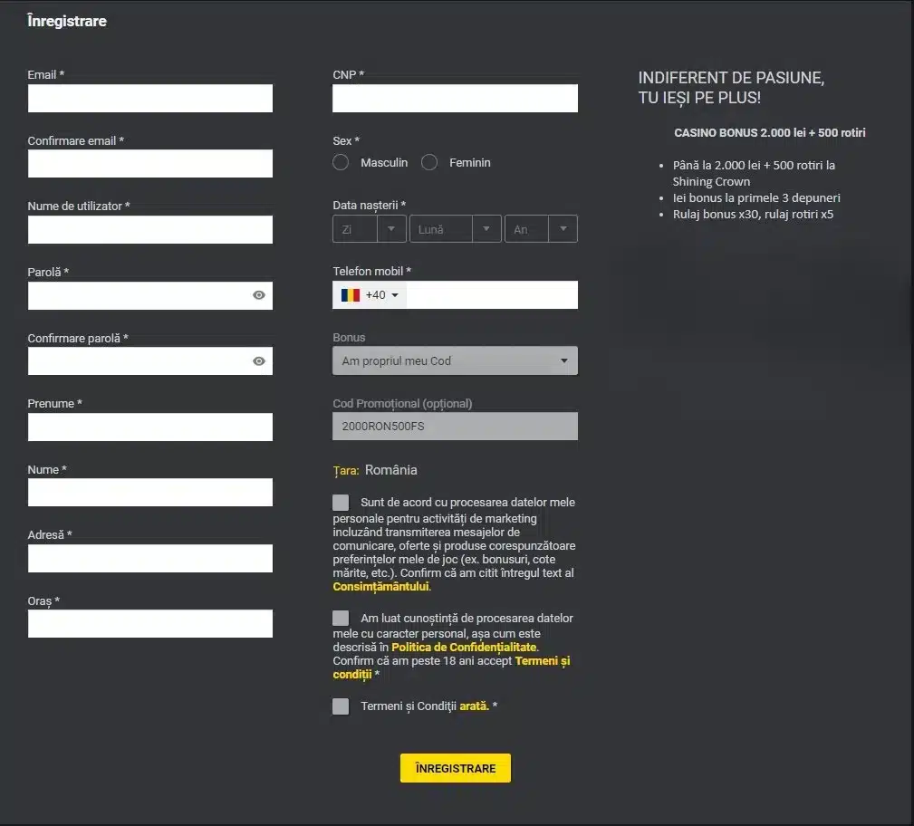 ss inregistrare fortuna