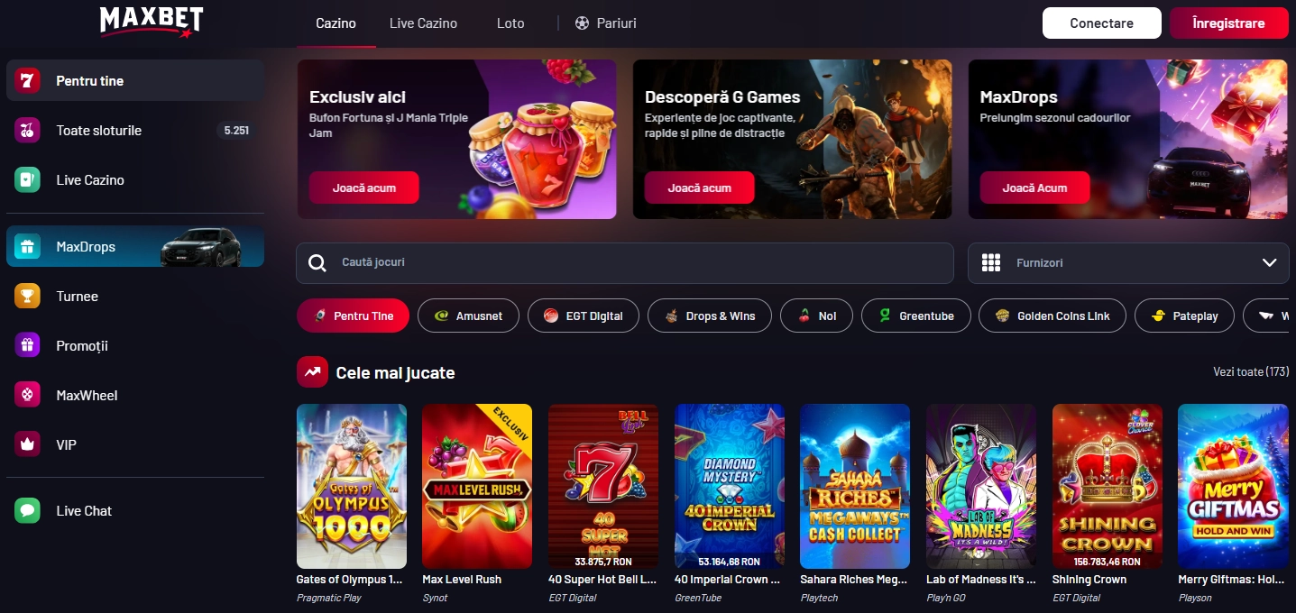 Maxbet pareri recenzie design interfata